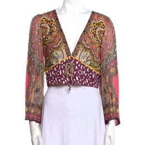 Alice + Olivia cropped paisley top